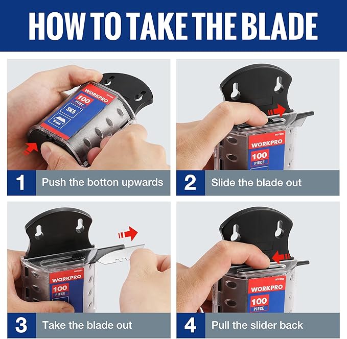 WORKPRO Utility Knife Blades, SK5 Steel, - Image 6