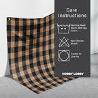 Hobby Lobby Black & Tan Homespun Check Cotton Fabric, 1 Yard | Precut Fabric - Image 4