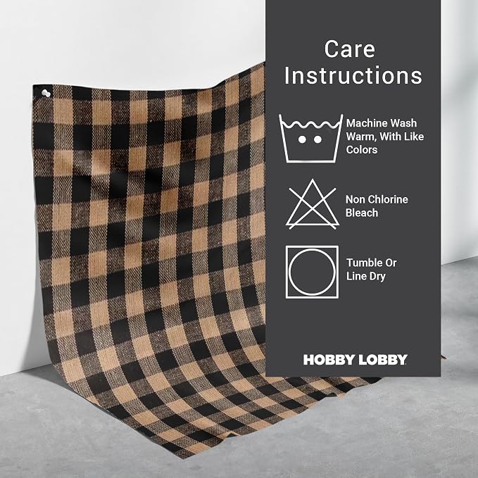 Hobby Lobby Black & Tan Homespun Check Cotton Fabric, 1 Yard | Precut Fabric - Image 4