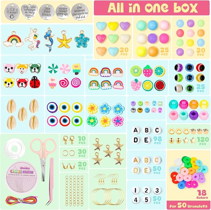 Gionlion Bracelet Making Kit for Girls 8-12, Arts and Crafts for Jewelry Making - Image 2