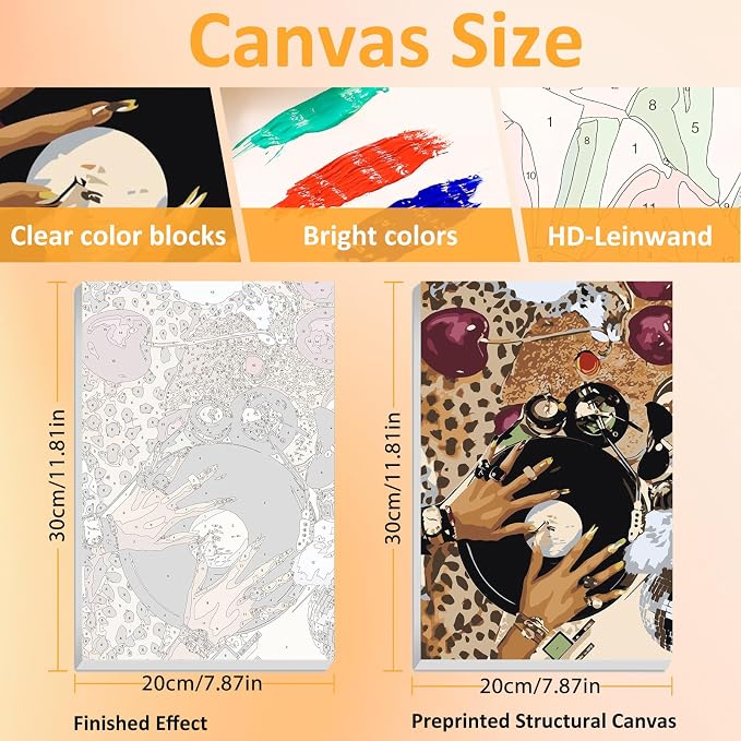 Mandun 3 Pack Paint by Numbers for Adult, Leopard Paint by Numbers Kit for - Image 2