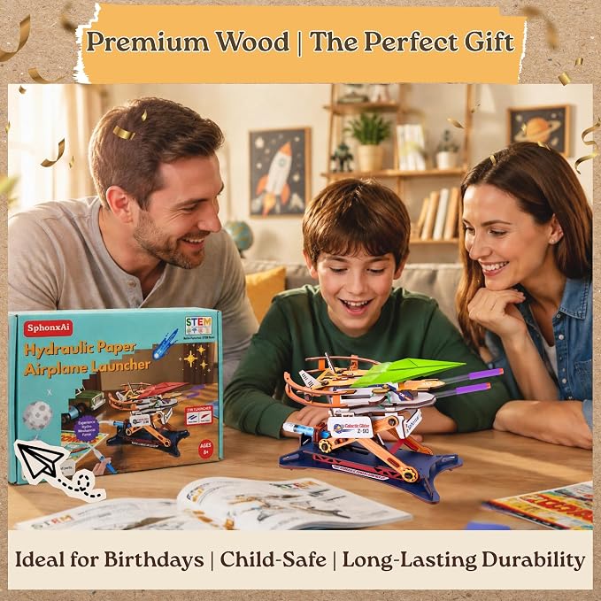 DIY 2in1 Hydraulic Paper Airplanes & Darts Launcher Stem Toys - Image 6