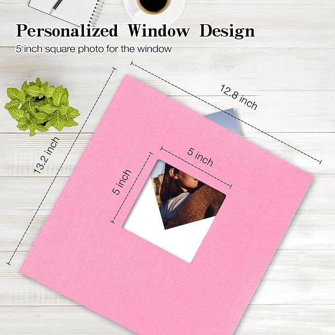 potricher Large Photo Album Self Adhesive 3x5 4x6 5x7 8x10 10x12 Pictures Linen - Image 2