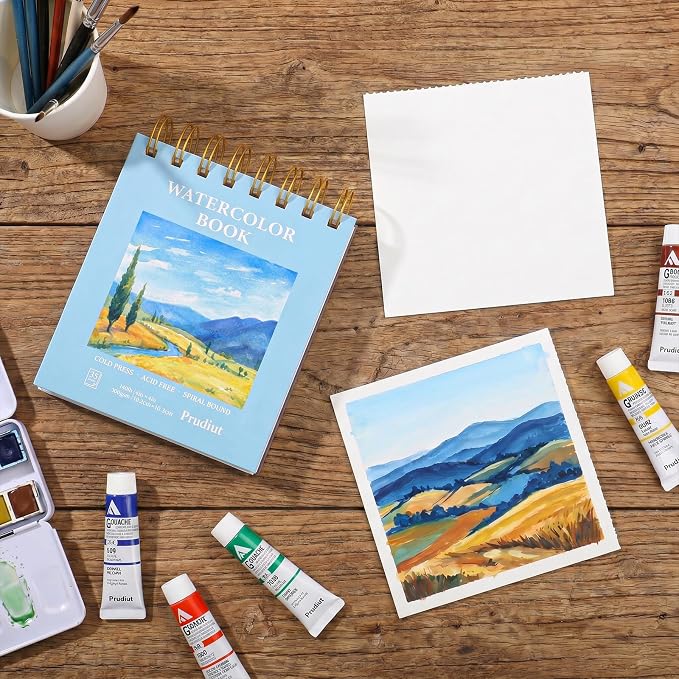 35 Sheets Watercolor Paper Pad 4x4 Inch, 140 lb/300 GSM Cold Press Water Color - Image 5