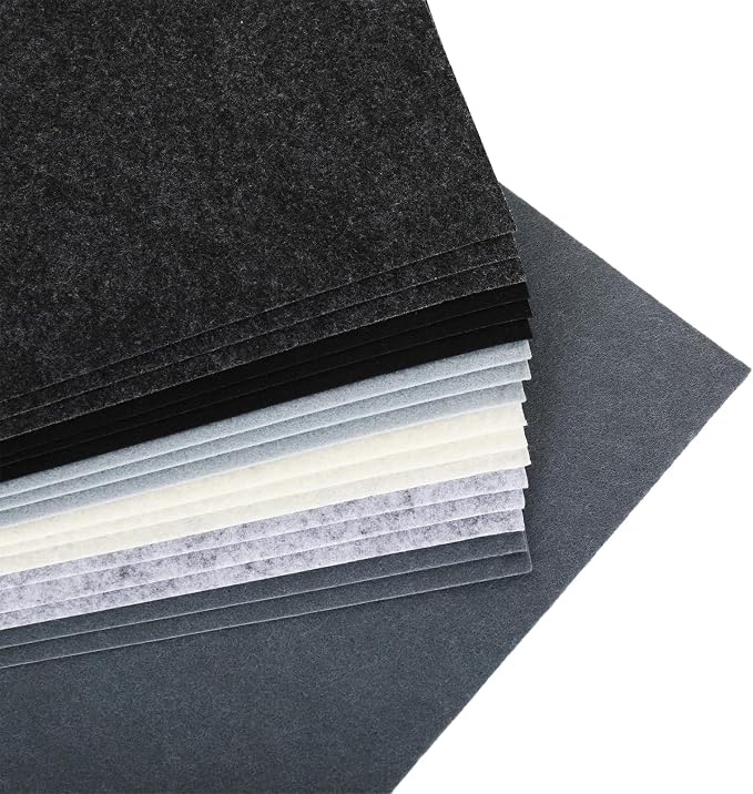 Whaline 18Pcs Black Gray White Felt Fabric Sheets Assorted Soft Thick Craft - Image 4