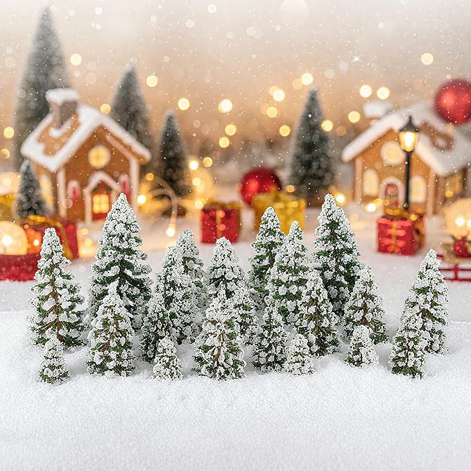 Skylety 35 Pieces Model Trees 6.3-1.2 Inch Mixed Miniature Trees Diorama - Image 5