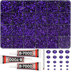 31000Pcs Purple Rhinestones for Bedazzling, Flat Back Resin Diamond Crystal by Worthofbest