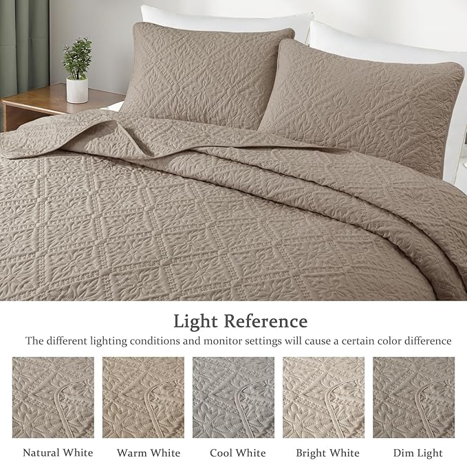 Exclusivo Mezcla California King Quilt Bedding Set, Lightweight Soft Bedspreads - Image 3