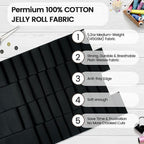 Craftido-20 Options-100% Cotton Jelly Roll Fabric Precut Strips - Image 5