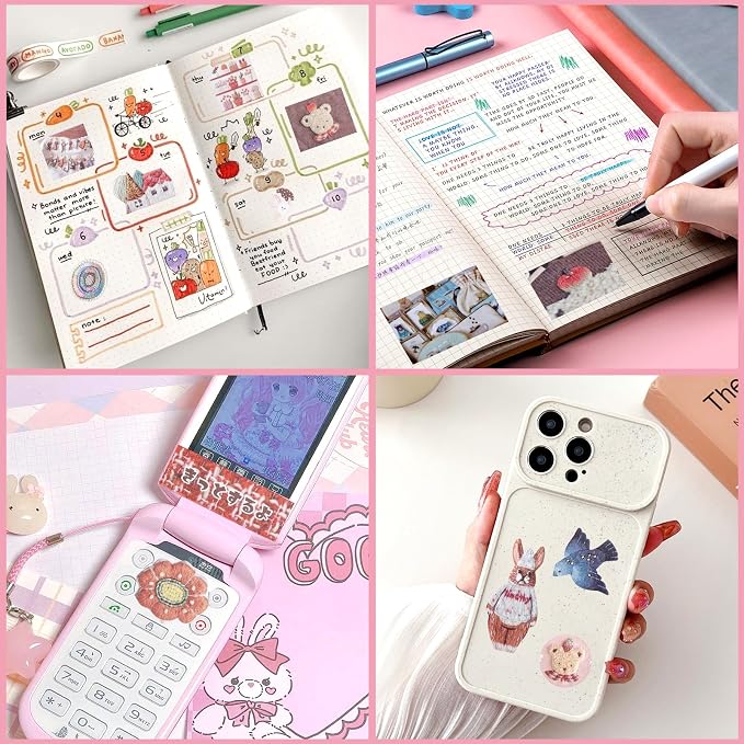 Tmtains 30 Sheets Japanese Manga Style Sticker Book 800+Pcs Heisei Retro Animal - Image 7