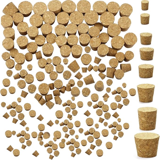 Jetec 120 Pcs Tapered Cork Stoppers, Wood | Variety Pack Corks, Wine Beer Glass by Jetec