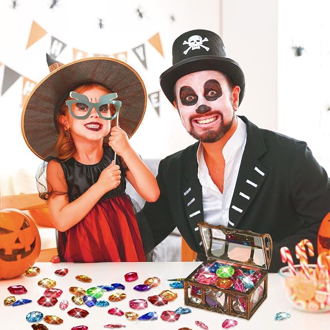 MARFOREVER 150 Pcs Toy Gems Pirate Treasure Jewels Colorful Acrylic Rhinestones - Image 7