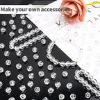 BONNY BOXX 2000pcs 4mm Acrylic Faceted Round Crystal Beads Transparent White - Image 4