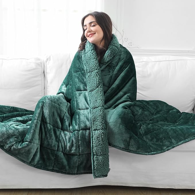 Aemicion Fleece Sherpa Twin Weighted Blanket 15lbs - Image 2