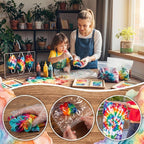 500 Pcs Rubber Bands Kit for Tie Dye Projects Craft Project Colorful Elastic - Image 5