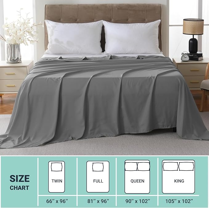 ZPECC King Flat Sheet Only 1 Pack, Durable Dark Gray Top Bed Sheets - Image 5