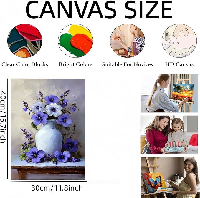 GXGLLPZBY Painting by Numbers for Adults Beginner, Flower Adult Paint by Number - Image 6