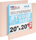 U.S. Art Supply 20" x 20" Unfinished Cradled Wood Panels by USArtSupply