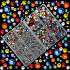 10000Pcs 2-Boxes Mixed Size Hot Fix Round Crystals Gems Glass Stones Hotfix - Image 2