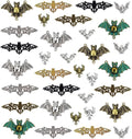 JIALEEY 33PCS Bat Charms Mixed Halloween Spooky Flittermouse Flying Vampire Bat by JIALEEY