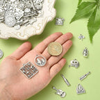DanLingJewelry 100Pcs 10 Styles Retro Camp Charms Camp Sign Fire Guitar - Image 3