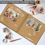 DIY Scrapbook Album 8x8 Inch, Hardcover Kraft Paper Scrap Book Photo Album - Image 4
