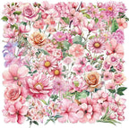 Pink Floral Waterproof Stickers by YOKSAS