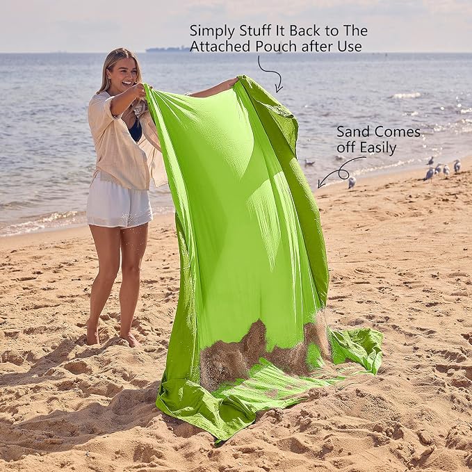 WEKAPO Beach Blanket Sandproof Waterproof, Extra Large Beach Mat, Oversized & - Image 4