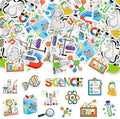 300Pcs Science Foam Stickers, Self-Adhesive Chemistry Biology Physics Stickers by Bonieset