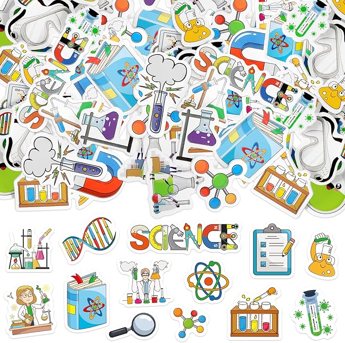 300Pcs Science Foam Stickers, Self-Adhesive Chemistry Biology Physics Stickers by Bonieset