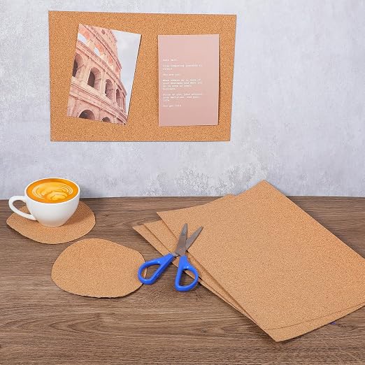 5 Pack Thin Cork Sheets 1mm Adhesive Cork Sticker Coasters 11.8x8.3in Thick - Image 6