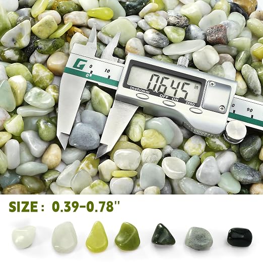2.2 lb Jade Pebbles for Indoor Plants, 1/2 Inch Polished Decorative Pebbles for - Image 2