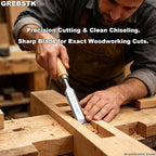 GREBSTK 4-Piece Ultra-Sharp Wood Chisel Set, CR-V Steel Beveled Blades - Image 7