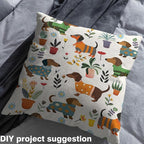 Cartoon Dachshund Fabric by The Yard, Lovely Puppy Dog Soft Flannel Polyester - Image 3