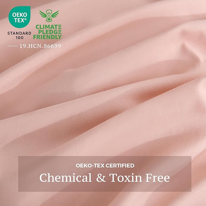 JSD Dusty Pink Duvet Cover Set Twin Size, 2 Piece Microfiber Kids Duvet Cover - Image 4