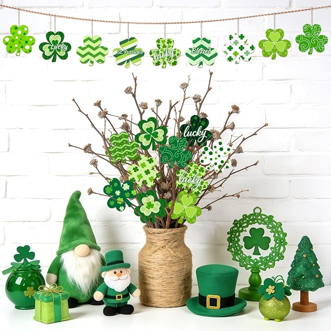 36PCS Wooden Shamrock Ornaments to Paint St. Patrick's Day Decorations - Image 2
