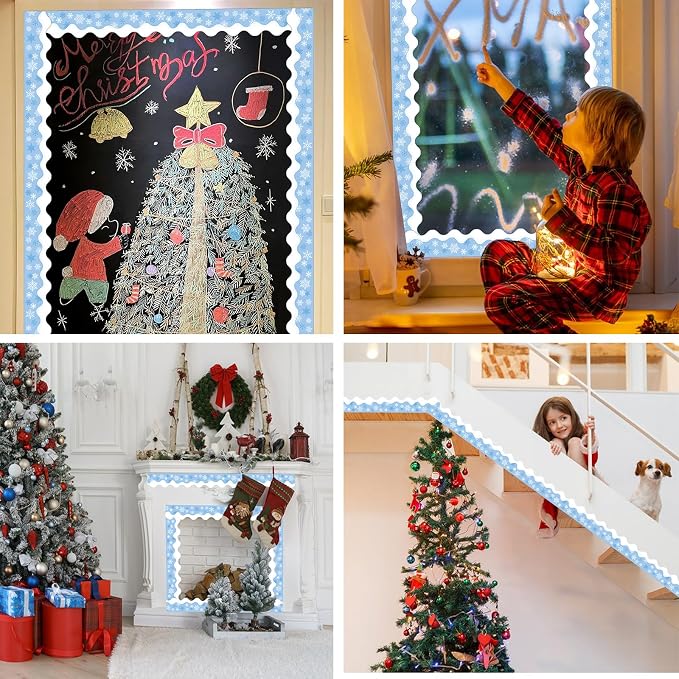 69 Feet Winter Snowflake Bulletin Board Borders, Scalloped Border Trim Holiday - Image 6