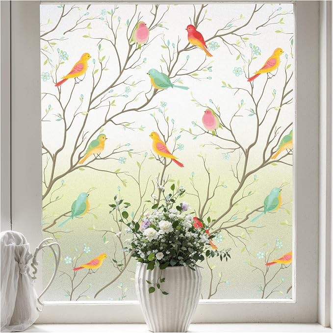 Coavas Stained Glass Window Film, Decorative Frosted Glass Window Privacy Film by Coavas