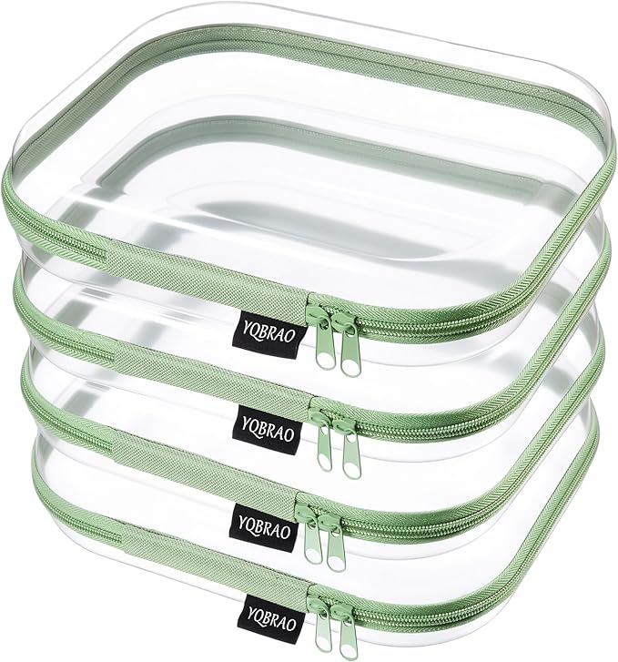 YQBRAO 4-Pack Clear Diaper Bag Organizer Pouches, 1.2mm Ultra-Thick PET Travel by Unknown