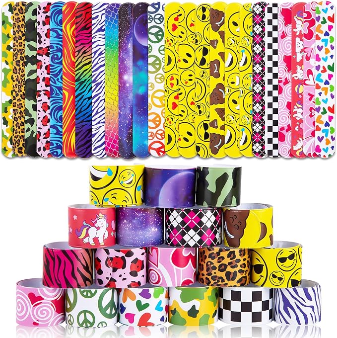 LovesTown Slap Bracelets for Kids, Birthday Exchanging Gifts, Goodies Bag by Lovestown