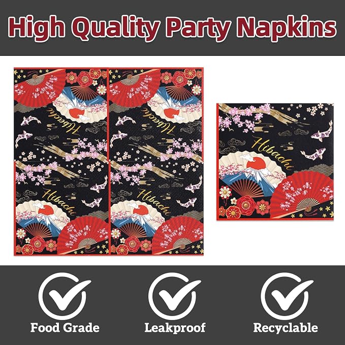 40Pcs Hibachi Party Decorations Hibachi Birthday Plates and Napkins Supplies - Image 4