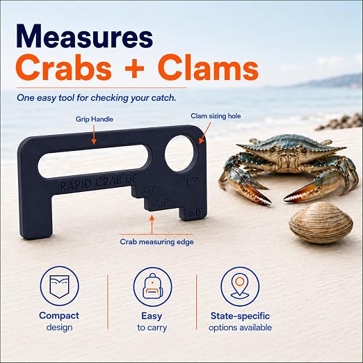 Crab Measurement Tool for DE Blue Crabs, Peeler Crabs, & Clams | DE Regulation - Image 4