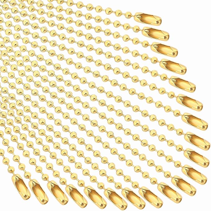 SANNIX 100Pcs Ball Beads Chain, Metal Hanging Chains 4.72 Inch Ball Chain by SANNIX