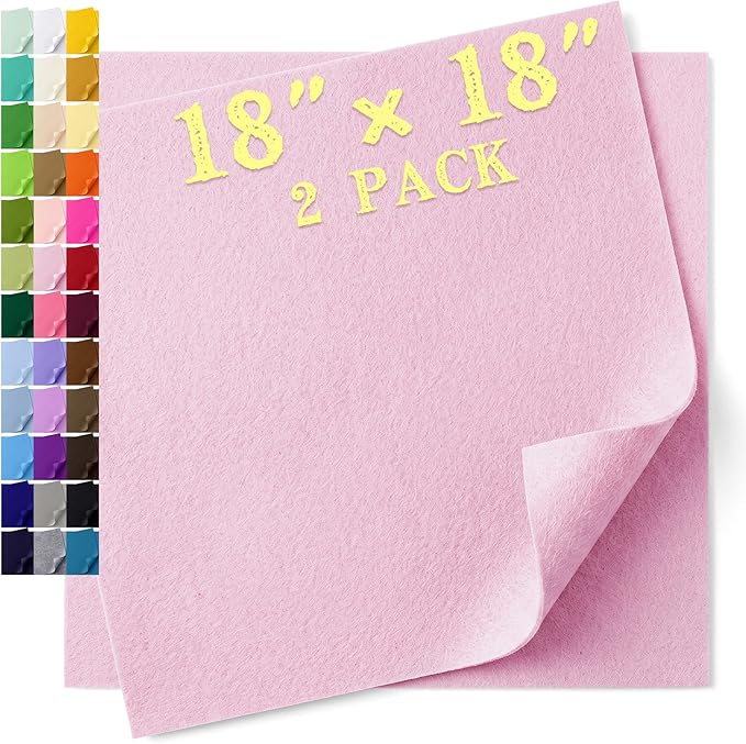 Felt Fabric Sheet 18 x 18 Inch, 1.6mm Thick | Soft and Flexible Nonwoven by MIGLORIA