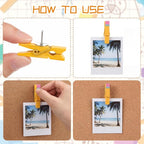Tenceur 80 Pcs Wooden Clips Push Pins Thumbtacks Back to School Gift - Image 6
