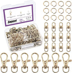 Swpeet Assorted 150Pcs Golden Keychain Making Kit, Swivel Trigger Hook by Swpeet