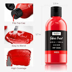 Nicpro Red Fabric Paint, 8.45 oz Fabric Paint - Image 3