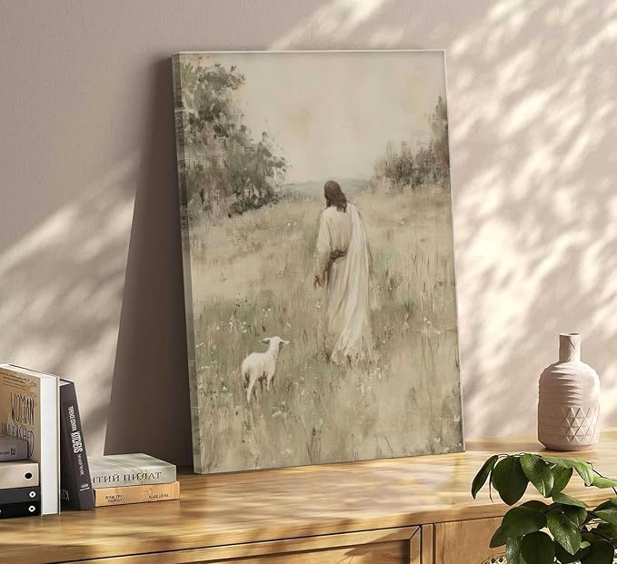 Jesus And Lamb Wall Art Jesus Leaves The 99 Sheep Wall Decor The Lost Sheep - Image 3
