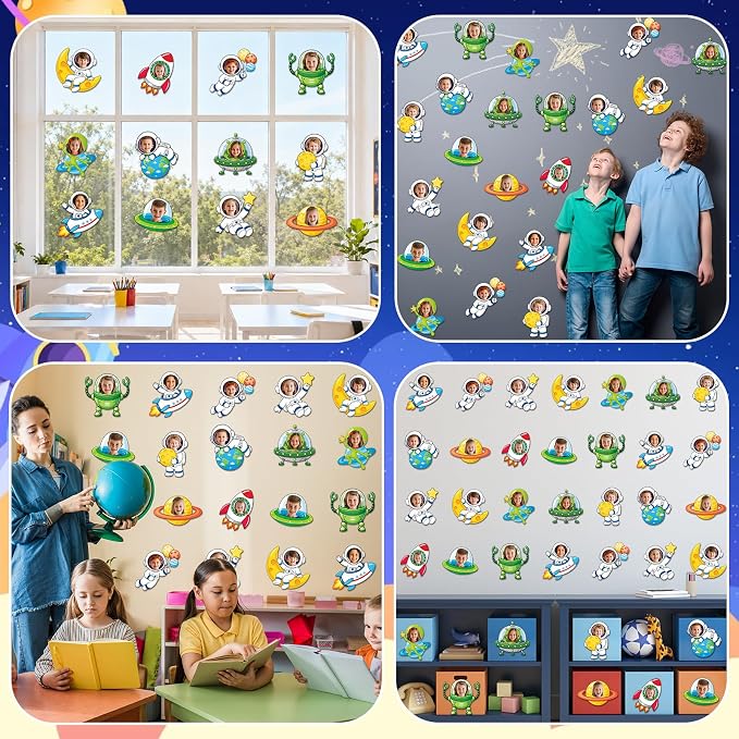 120pcs Outer Space Theme Cutouts Back to School Bulletin Board Decorations - Image 6