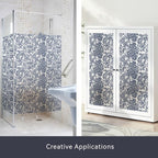 DKTIE Blue Bohemian Seamless Decorative Privacy Window Film Patterns Stain - Image 5